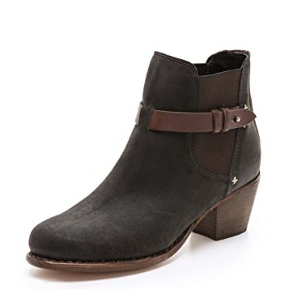 rag & bone Durham Chelsea Ankle Booties-Italian Waxed Suede-Size 37.5-US 7 1/2